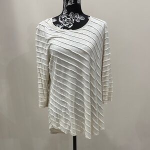 Chico's Cream Textured Women's Top Chico’s 2